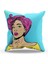 Çift Tarafı Baskılı Retro Woman Desenli Tekli Süet Kırlent Kılıfı 1