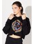 Regular Fit Normal Kesim Kapüşonlu Şardonlu Crop Mavi Sweatshirt 1