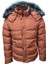 Z01325 Erkek Kapüşonu Kürklü Içi Peluşlu Şişme Mont - Z01325 - Kiremit - ST01325-KIREMIT-L 1