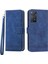 Xiaomi Redmi Için Dierfeng Df-03 Note 12 Pro 4g/11 Pro 4g (Mediatek)/note 11 Pro 5g (Qualcomm) Telefon Kılıfı Pu Deri Çizgileri Baskılı Telefon Cüzdan Kapak Mavisi (Yurt Dışından) 1