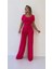 Kaşkorse Fit Gösteren Döküm Pantolon Fuşya 5