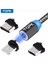 Topk R-Line1 LED Manyetik Kablo iPhone x 8 7 6 Artı Mikro USB Kablosu USB Tip-C Kablo Mıknatıslı Telefon Kabloları Tip C USB C Gri (Yurt Dışından) 1