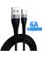Samsung Xiaomi Huawei Için USB C Tipi Kablo 6A Hızlı Şarj USB C Kablosu Cep Telefonu Şarj Cihazı Usbc C Tipi Veri Kablosu Kablosu (Yurt Dışından) 1