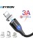 Keysıon Manyetik Kablo Mikro USB Tip C iPhone Yıldırım Kablosu 1 M 3A Hızlı Şarj Kablosu Tip-C Mıknatıslı Şarj Cihazı Telefon Kablosu (Yurt Dışından) 1