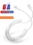 1m Bahar USB Kablosu iPhone 14 13 12 Pro Max Geri Çekilebilir 6A Tip C Mikro USB Şarj Aleti Kablosu Xiaomi Huawei Için Şarj Kablosu (Yurt Dışından) 1