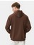 Oversize Hoodie Kolej Işlemeli Kanguru Cep Detaylı Şardonlu 4