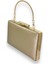 Altın Gold Dore Renk Çizilmez Derili Metal Kasalı Zincirli Bayan Abiye Çanta Gece Çantası Düğün Nişan Kına Gelin Party Çantası Mezuniyet Portföy Clutch 2