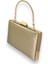 Altın Gold Dore Renk Çizilmez Derili Metal Kasalı Zincirli Bayan Abiye Çanta Gece Çantası Düğün Nişan Kına Gelin Party Çantası Mezuniyet Portföy Clutch 2
