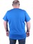 Erkek Büyük Beden Sıfır Yaka Tişört Varsity 23184 Saks 3