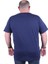 Erkek Büyük Beden Sıfır Yaka Tişört Believe 23180 Marin 3