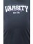 Erkek Büyük Beden Sıfır Yaka Tişört Varsity 23184 Lacıvert 4
