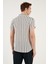 Çizgili Pamuk Karışımlı Kısa Kollu Apaş Yaka Regular Fit Gömlek Erkek Gömlek CF24S117664 5