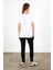 Kadın Boyfriend Beyaz V Yaka Regular Fit Modal Tişört (Lyocell) 4