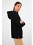 Kadın Gwen Siyah Yanı Yırtmaçlı Fermuarlı Sweatshirt 2