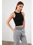 Kadın Sandra Siyah Halter Top Crop Atlet 3