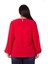 Büyük Beden Yakası Zincir Detaylı Kol Ağzı Lastikli Kırmızı Bluz 3