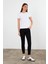 Kadın Rachel Beyaz Bisiklet Yaka Slim Fit Basic Tişört 3