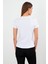 Kadın Rachel Beyaz Bisiklet Yaka Slim Fit Basic Tişört 4