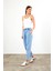 Kadın Marla Sky Blue Yüksek Bel Slouchy Jogger Pantolon 1