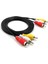 3 Rca 3 Rca Kablo 1.5 Metre 2 Uçu Renkli Rca Ses ve Görüntü Kablosu 1