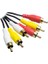 3 Rca 3 Rca Kablo 1.5 Metre 2 Uçu Renkli Rca Ses ve Görüntü Kablosu 2