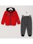 Erkek Çocuk Kapüşonlu Sweatshirt & Lastikli Eşofman Takım - 11465 - Kırmızı 1