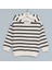 Erkek Çocuk Kapüşonlu Çizgili Sweatshirt - 16685 - Siyah 1