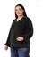 Büyük Beden Yakası Zincir Detaylı Kol Ağzı Lastikli Siyah Bluz 5