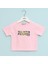 Kız Çocuk Kısa Kol Baskılı Tişört - 32421 - Pudra 1