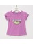 Kız Çocuk Kısa Kol Tişört - 32424 - Mor 1