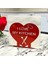 "I LOVE MY KITCHEN" Temalı Metal Peçetelik Kırmızı Kalp Şeklinde 2