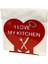 "I LOVE MY KITCHEN" Temalı Metal Peçetelik Kırmızı Kalp Şeklinde 3