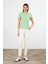 Kadın Rachel Çağla Bisiklet Yaka Slim Fit Basic Tişört 2