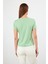 Kadın Rachel Çağla Bisiklet Yaka Slim Fit Basic Tişört 4
