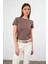 Kadın Rachel Vizon Bisiklet Yaka Slim Fit Basic Tişört 3