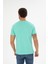 Erkek Su Yeşili Bisiklet Yaka Pamuklu Relaxed Fit T-Shirt 5