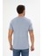 Erkek Mavi Bisiklet Yaka Pamuklu Relaxed Fit T-Shirt 4