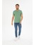 Erkek Çağla Yeşili Bisiklet Yaka Pamuklu Relaxed Fit T-Shirt 1