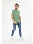 Erkek Çağla Yeşili Bisiklet Yaka Pamuklu Relaxed Fit T-Shirt 2
