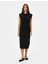 Midi Bodycon Elbise Kısa Kollu Bisiklet Yaka Fitilli 3