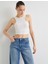 Asimetrik Crop Üst Dokulu Slim Fit Yuvarlak Yaka 2