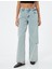 Düz Düşük Bel Kot Pantolon Yıpratılmış Cepli - Loose Straight Jeans 3