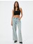 Düz Düşük Bel Kot Pantolon Yıpratılmış Cepli - Loose Straight Jeans 2
