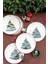 Yılbaşı Yuvarlak 6 Lı Pasta Tabağı 19 cm 2