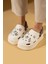 Yüksek Taban Jibbitzli Eva Comfort Kadın Sandalet DNZ224-24KREM Vizon 1