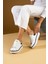 Rahat Taban Renk Şeritli Bağcıklı Kadın Sneaker 001-340-24BSIYAH 1