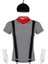 Siyah Stil Xxl Erkek Yetişkinler Fransız Mime Sanatçısı Sirk Sirk Ustası Cosplay Kostüm Kıyafet Bere Eşarp ile Çizgili T-Shirt Askı Eldiven Setleri (Yurt Dışından) 1