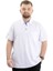 Mode Xl Battal Beden Erkek Tshirt Polo Yaka Cepli Klasik Pike 20552 Beyaz 1