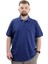 Mode Xl Battal Beden Erkek Tshirt Polo Yaka Cepli Klasik Pike 20552 Indigo 1