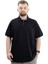 Battal Beden Erkek Tshirt Polo Yaka Cepli Klasik Pike 20552 Siyah 1